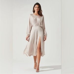 Astr Silk Midi Dress